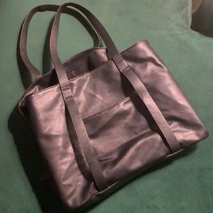 Universal Thread Faux Leather Black Tote